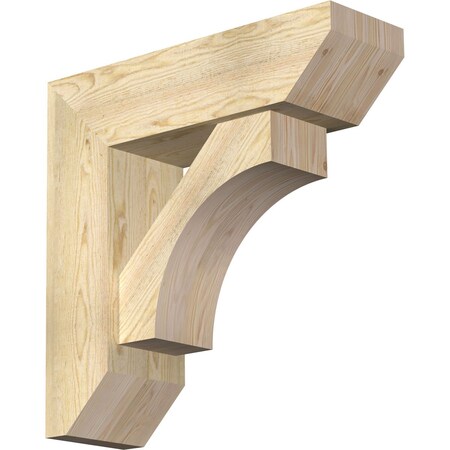 Ekena Millwork Westlake Slat Rough Sawn Bracket w/ Offset Brace, Douglas Fir, 8"W x 26"D x 26"H BKT0806X26X26WTL06RDF